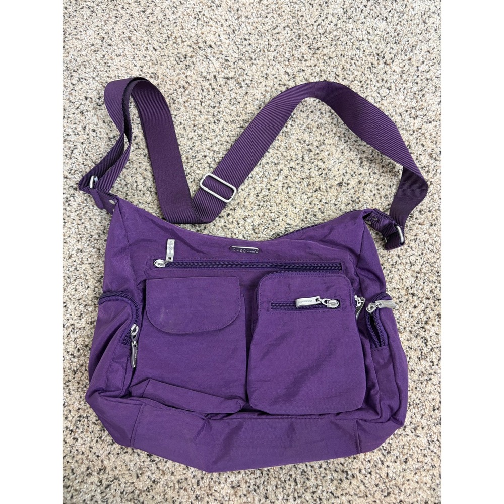 Baggallini Crossbody Bag Multi-Pocket Nylon Purple